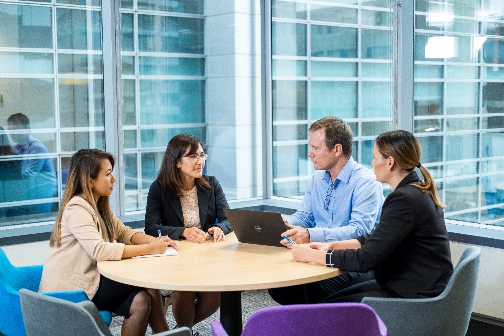 Forklift operator with dramatic sun flare